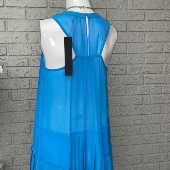 Anthropologie Aryn K Women Drop Waist Pleated Tank Halter Dress Size M - Picture 11 of 13